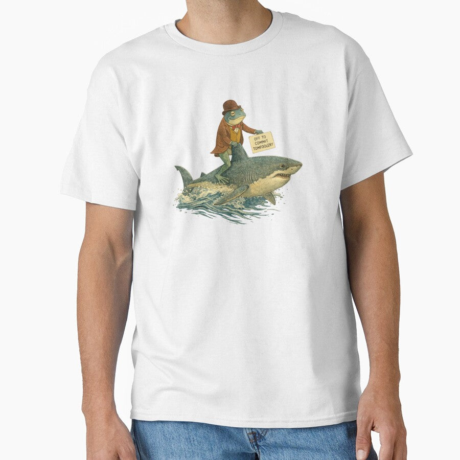 Whimsical Frog Riding On Top Of A Shark by Right-UR