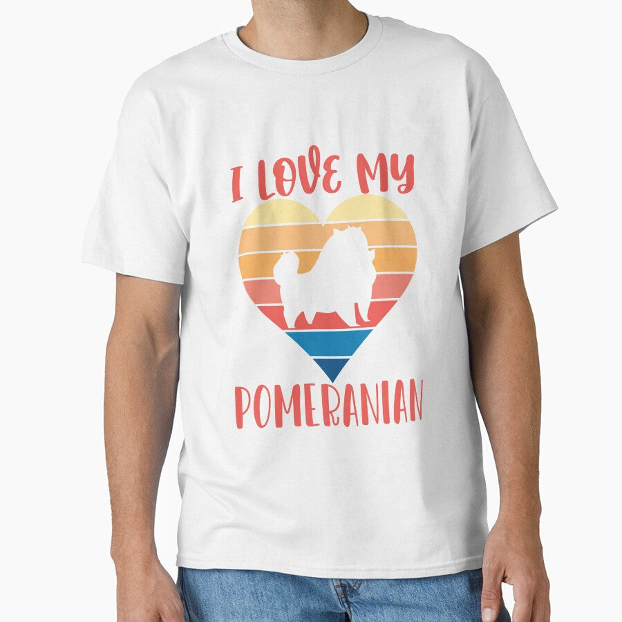 Retro Love Pomeranian Heart Pommy Pom German Spitz Puppy Pet by TomGiantDesigns
