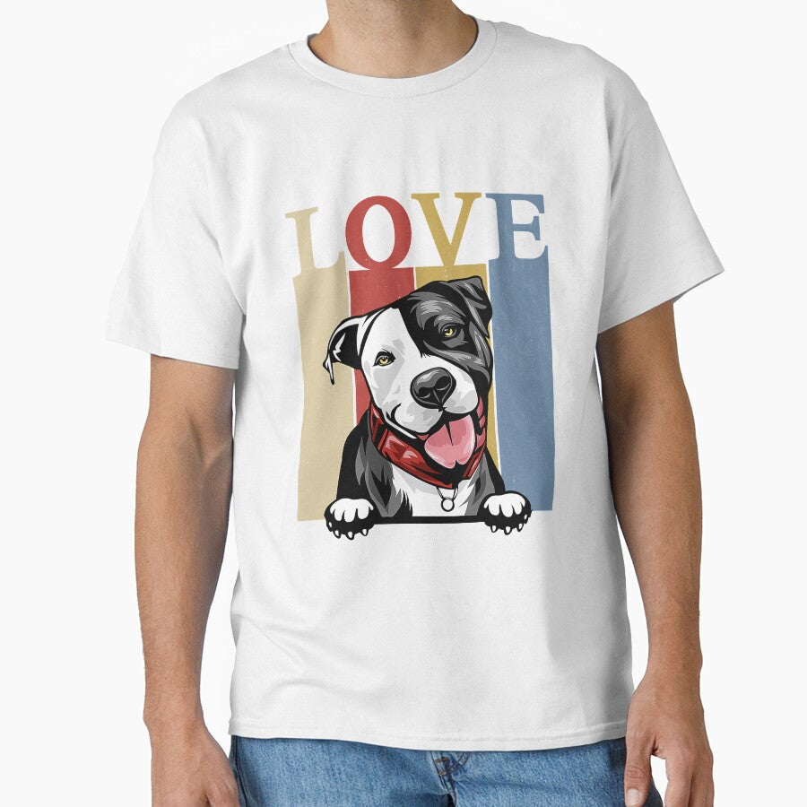 I Love My Pitbull Vintage Retro Dog Mom Dad by JeffreyShultz