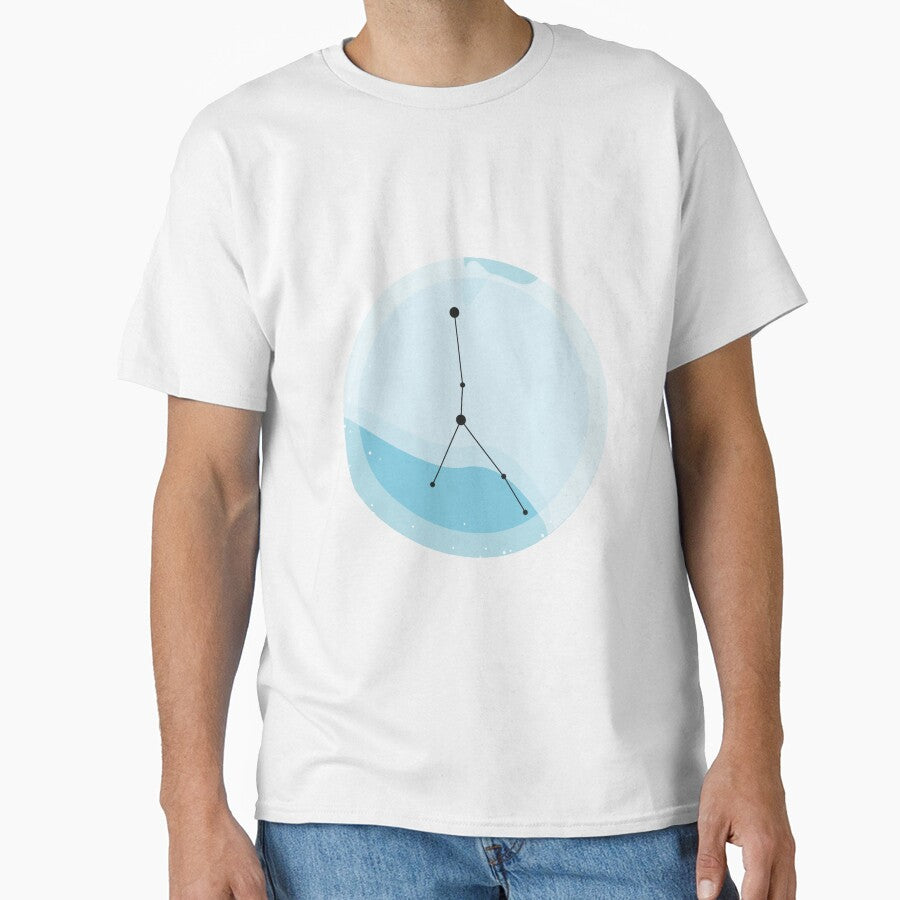 Cancer Constellation Art in Blue Sky Background Zodiac Element Colors by igashi