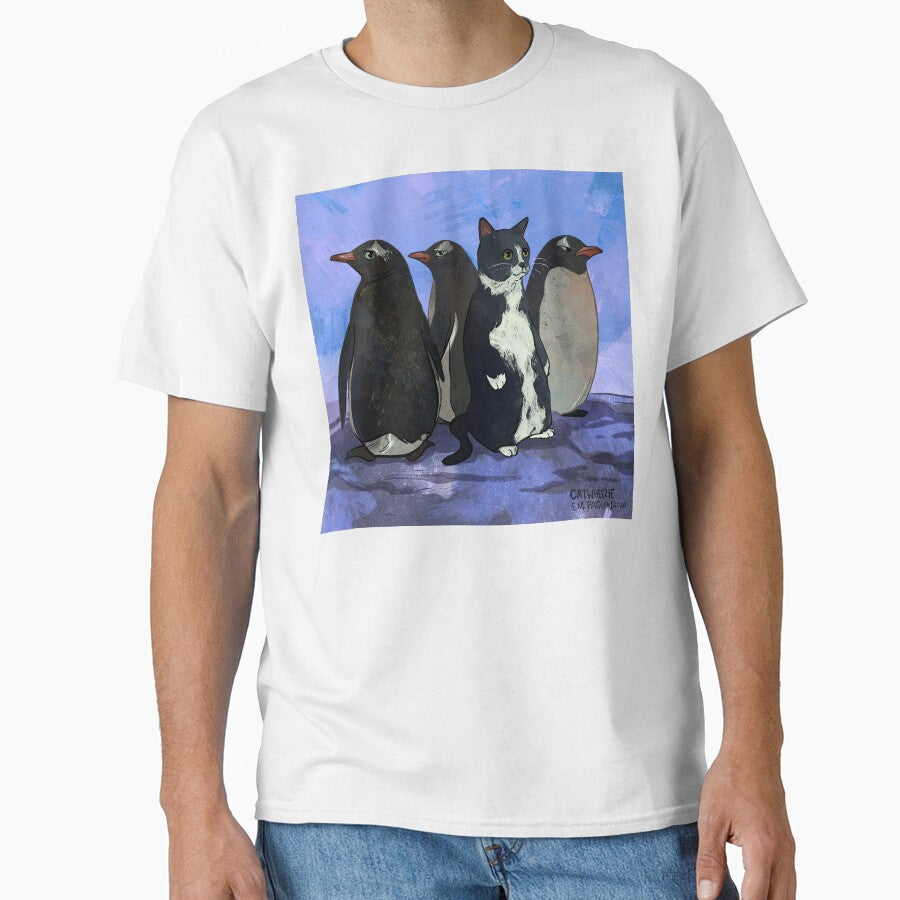 Blend in Penguins: daily cat drawing day 51 by emwheezie