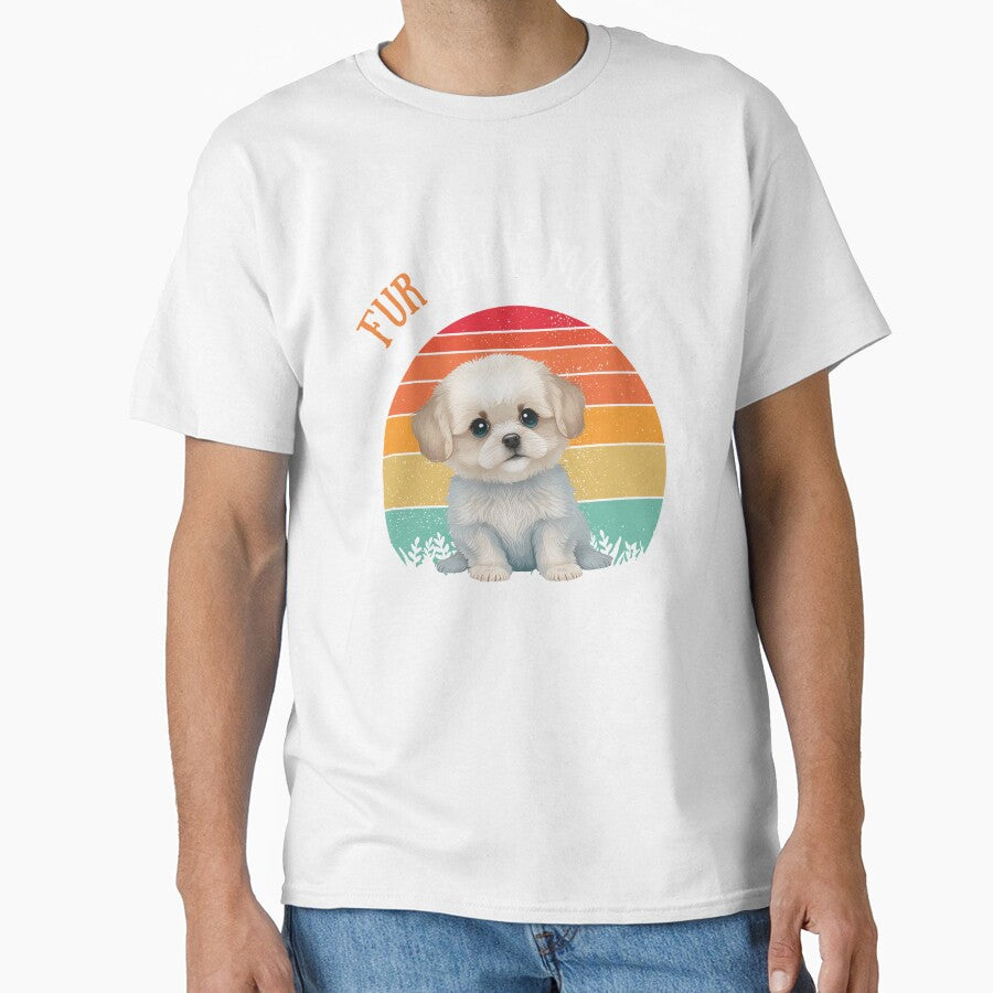 Fur baby mama - Retro sunset Dog Lover by ChromaHeaven