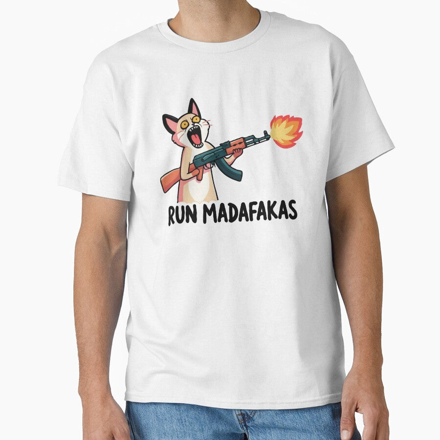 Cat with Gun Run Madafakas by Gkinoki