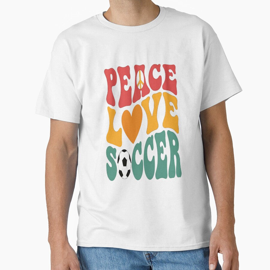 Peace Love Soccer Retro Design by laughingshirts