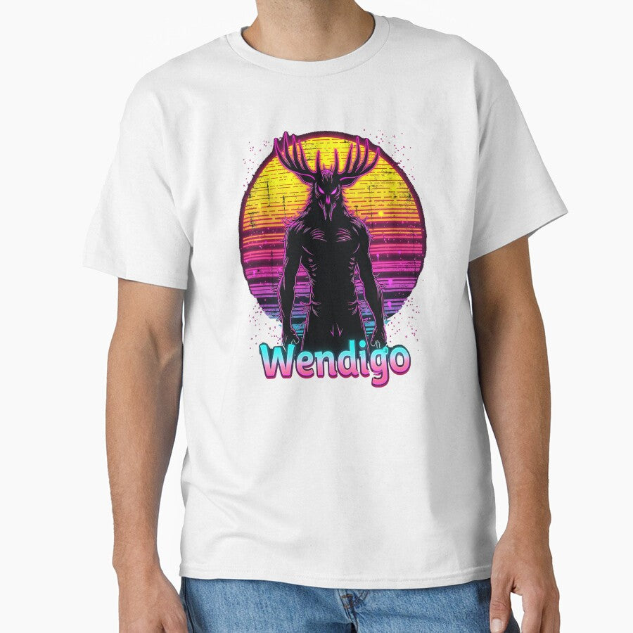 Wendigo Retro Cryptid Supernatural Folklore Monster Graphic by SpookshowDesign
