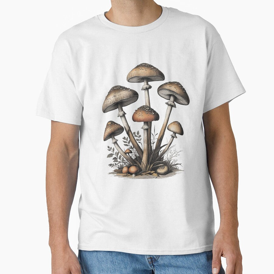 Vintage Mushroom Cluster – Botanical Forest Aesthetic by Almond Paper Co.