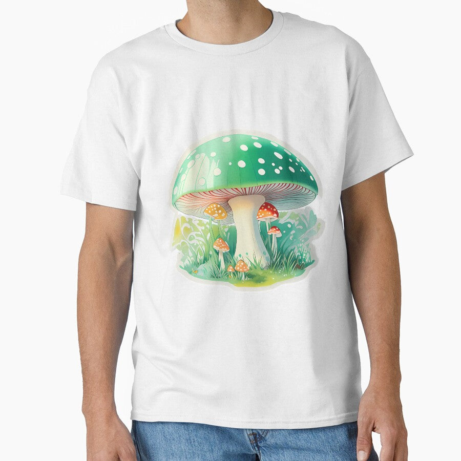 Green Glow Mushroom Wonder Illustration by anningcragin1