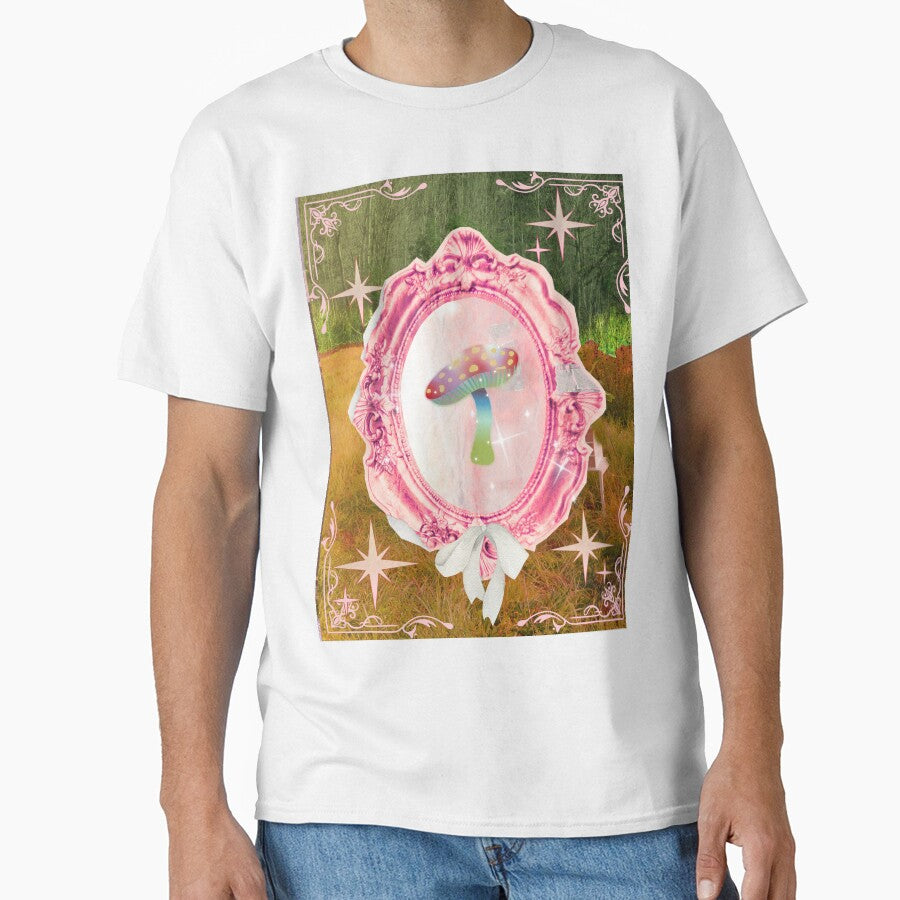 Vintage Nature Mushroom with Pink Mirror by bowsbotanicals