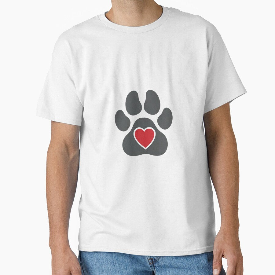 Love My Service Dog Paw Print Heart by NatureUnleashed