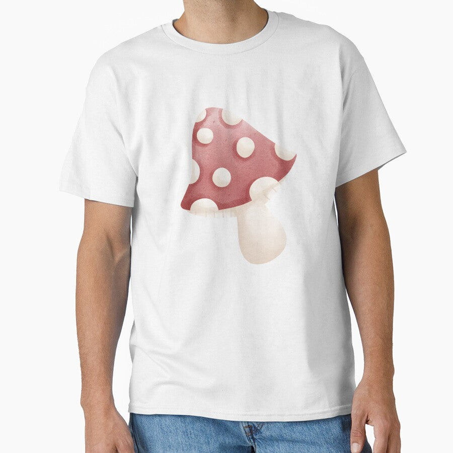 Cute Red Polka Dot Mushroom | Hand-Drawn Watercolor Illustration by inelistudio