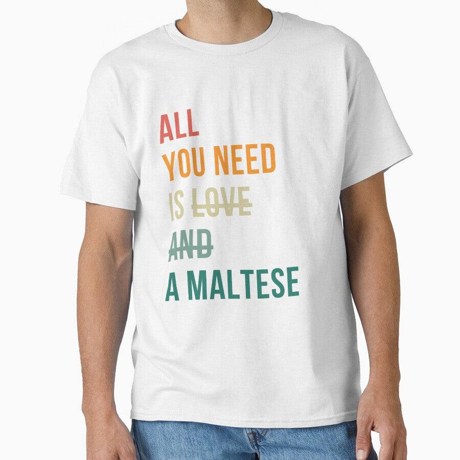 Retro all you need is love and a Maltese dog breed design by 29Bumblebee