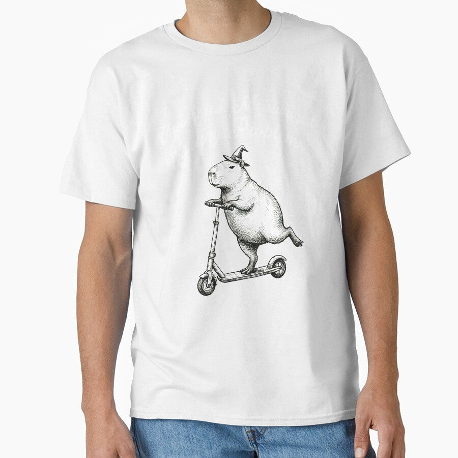 Capybara Scooter Shirt Unbothered Moisturized Causing Problems Tee by rvanderveken