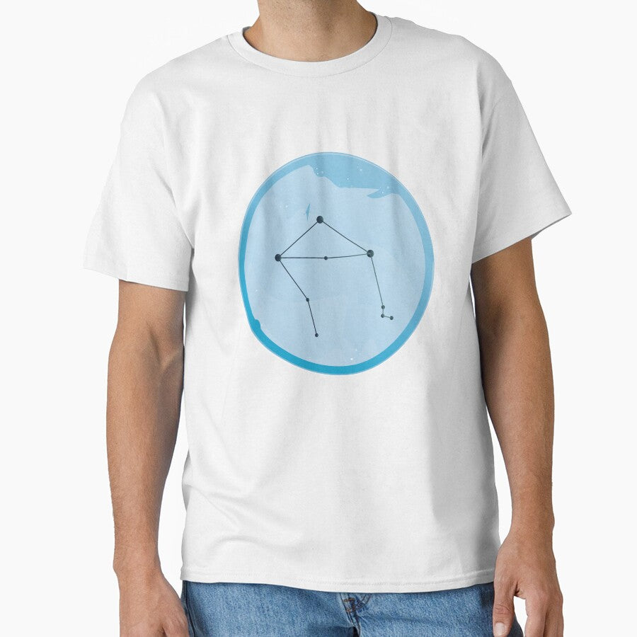 Libra Constellation Art in Calm Blue Background Zodiac Element Colors by igashi