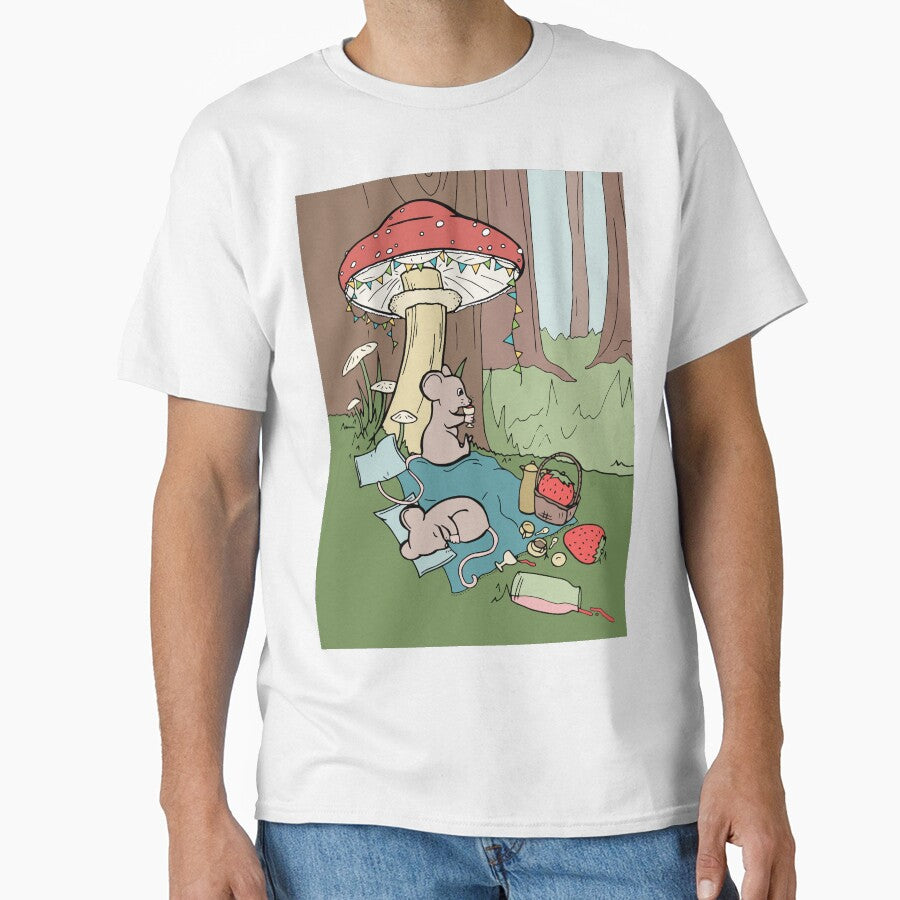 Mouse Picnic with Strawberries Under a Giant Mushroom by Otter-Grotto