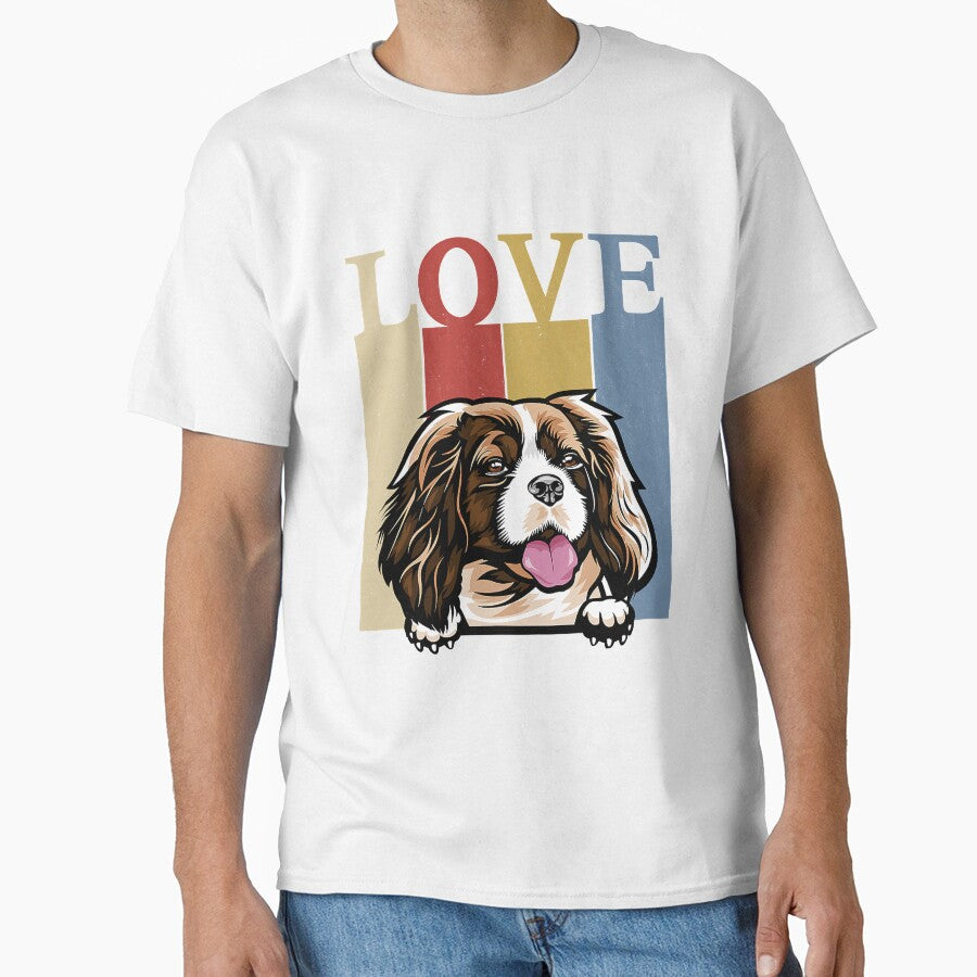Love Cavalier King Charles Spaniel Vintage Retro Dog Mom Dad by JeffreyShultz