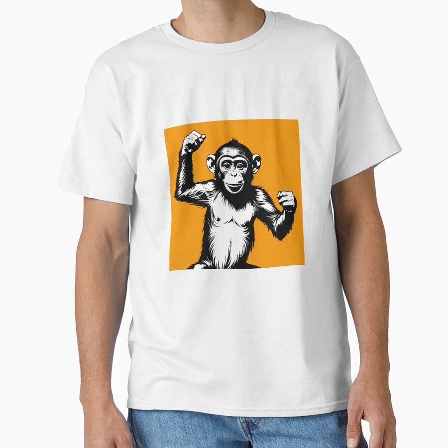 Monkey orangutan gorilla animal vintage retro cool art by anrecat