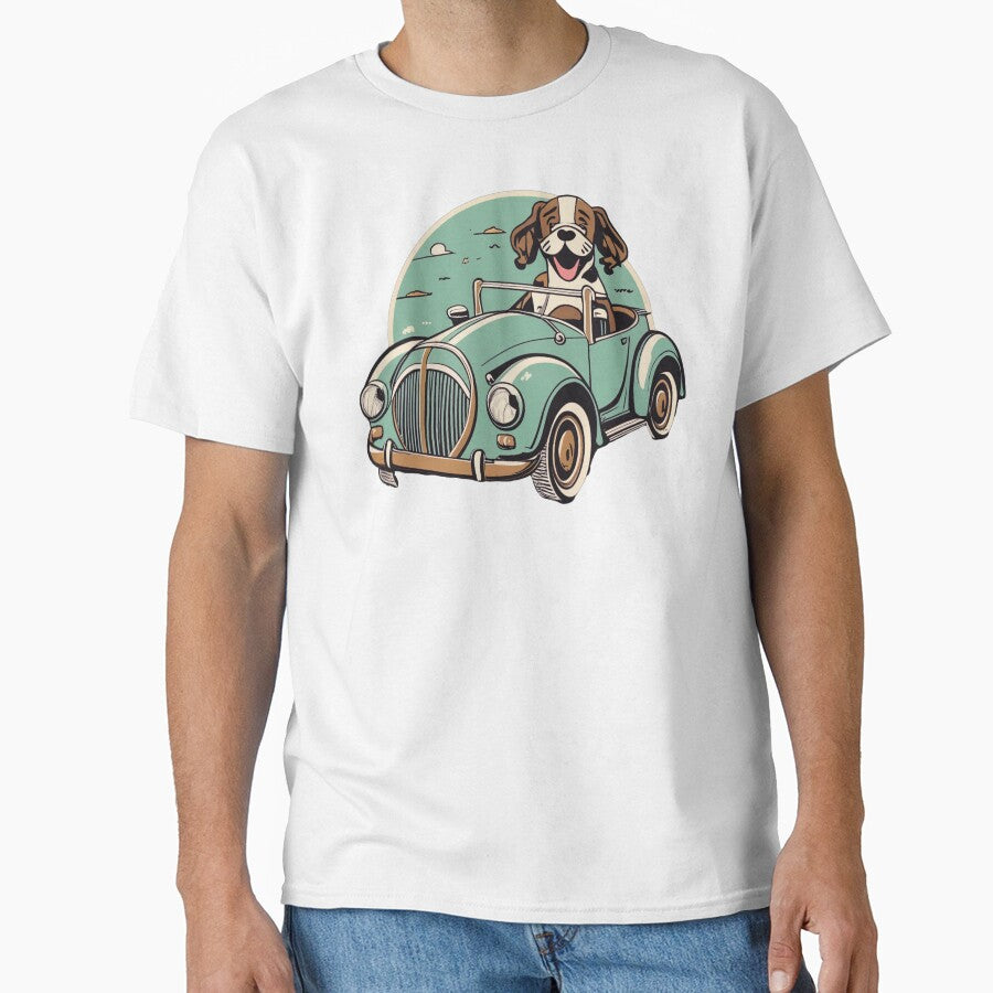 cute dog in retro car by MagelliShop