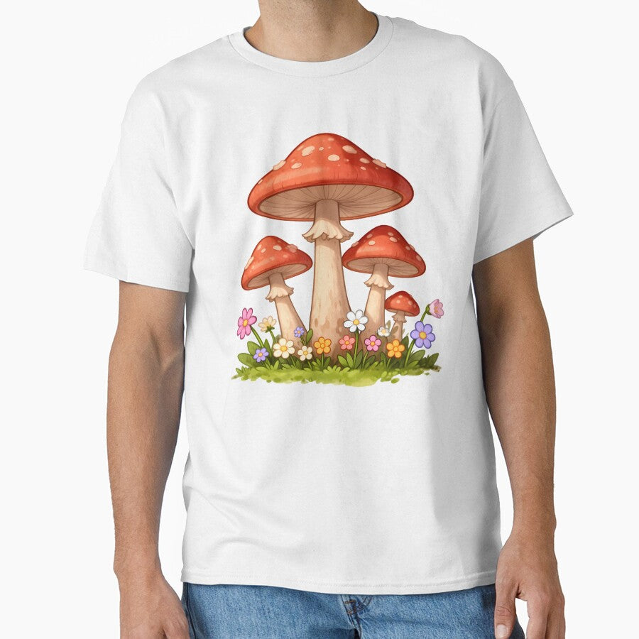 Mushrooms With Flowers by WrenAndWhimsy