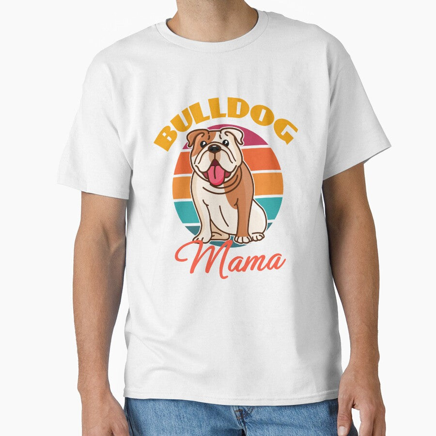 Bulldog Mama Mom Dog Mothers Day puppy Lover Cute Sunser Retro Funny by Meteor77