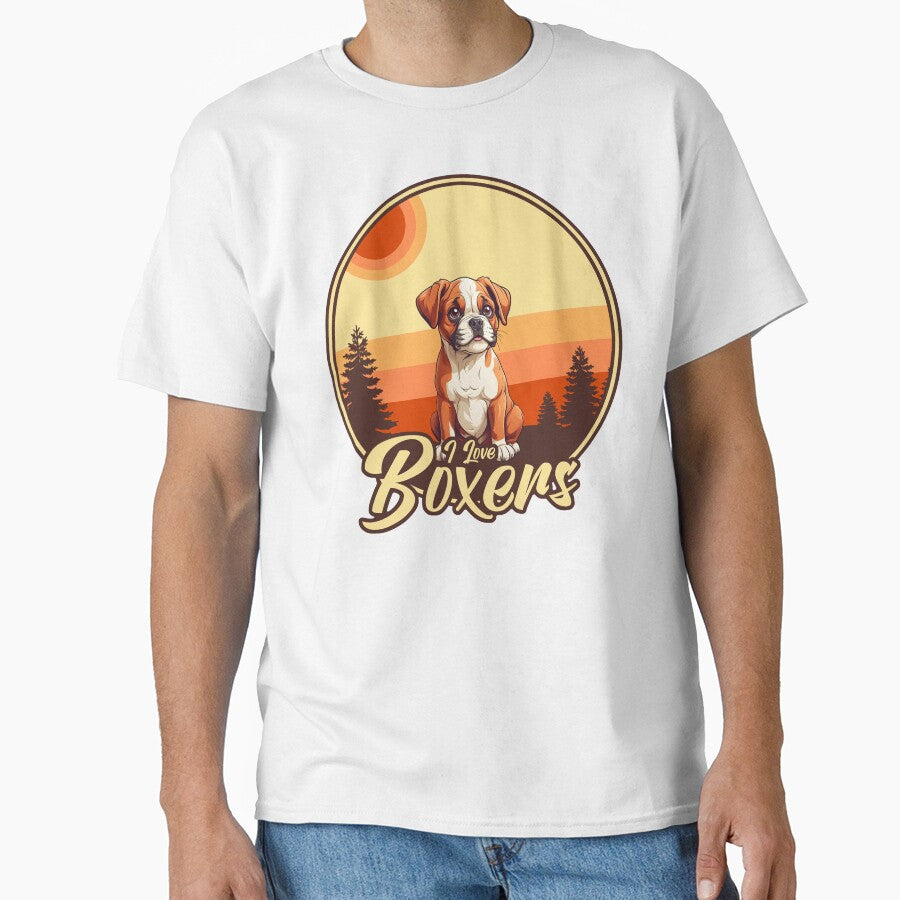 I Love Boxers - Vintage Sunset Design - Boxer Lover by brindled