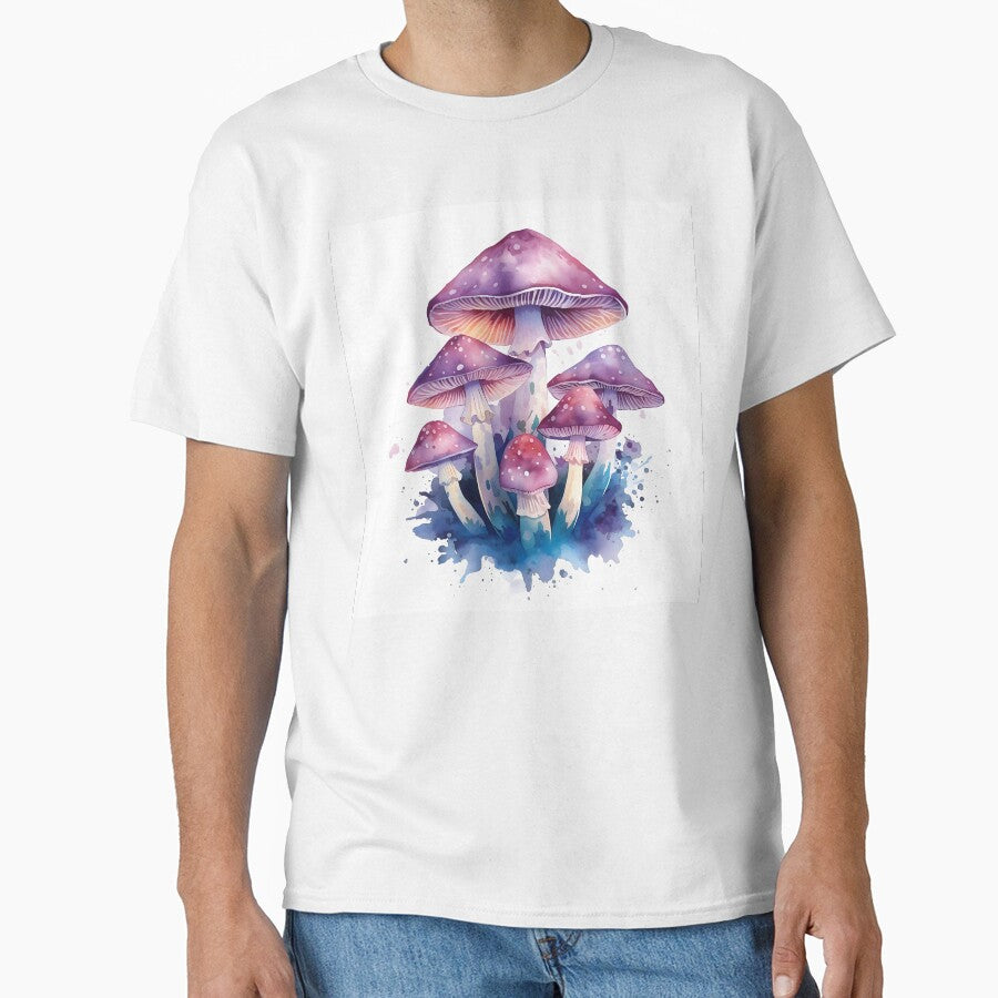 Enchanted Forest Mushrooms Watercolor Painting by RawNaturePrints