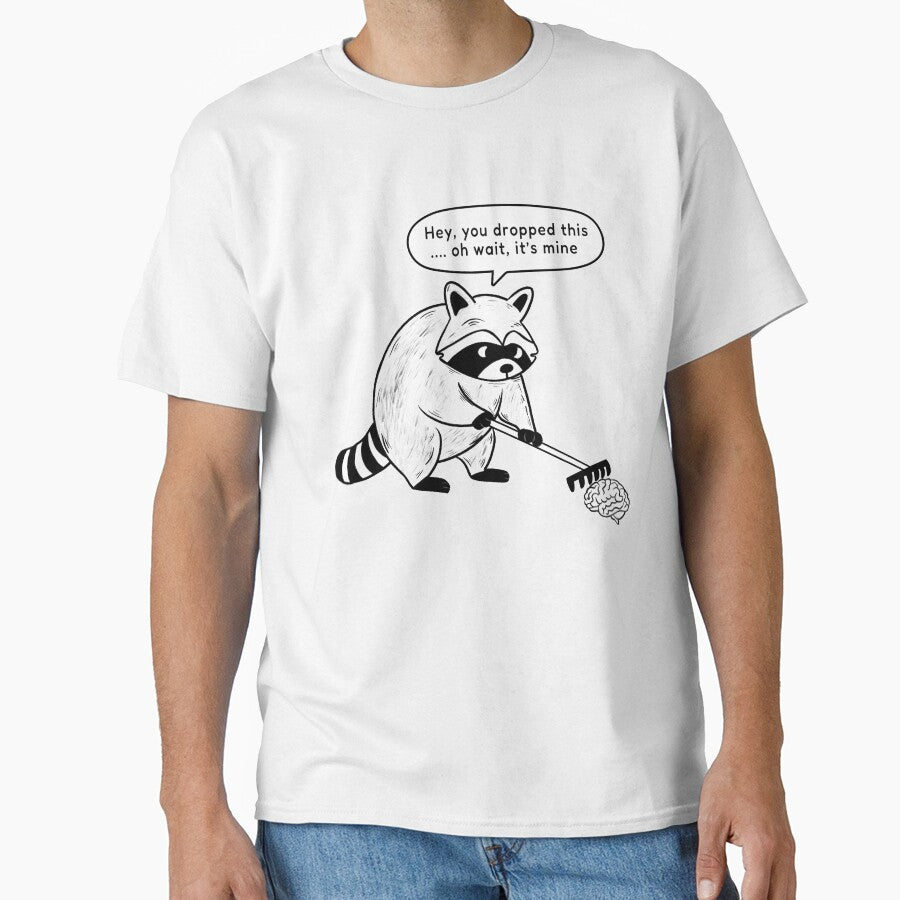 Retro Cute Raccoon Funny Quote “Hey, You Dropped This… Oh Wait, It’s Mine” by Iqrapixels
