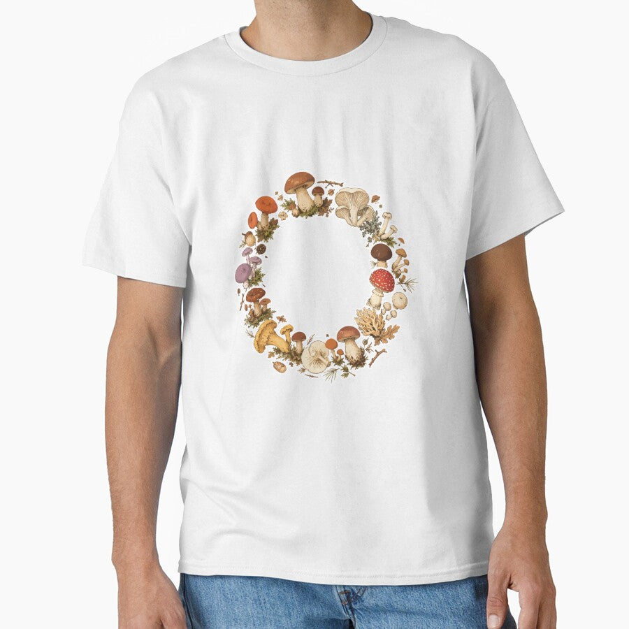 Forest Mushroom Wreath Wild Mushroom Circle Botanical Mycology Nature by SimplePoDesign