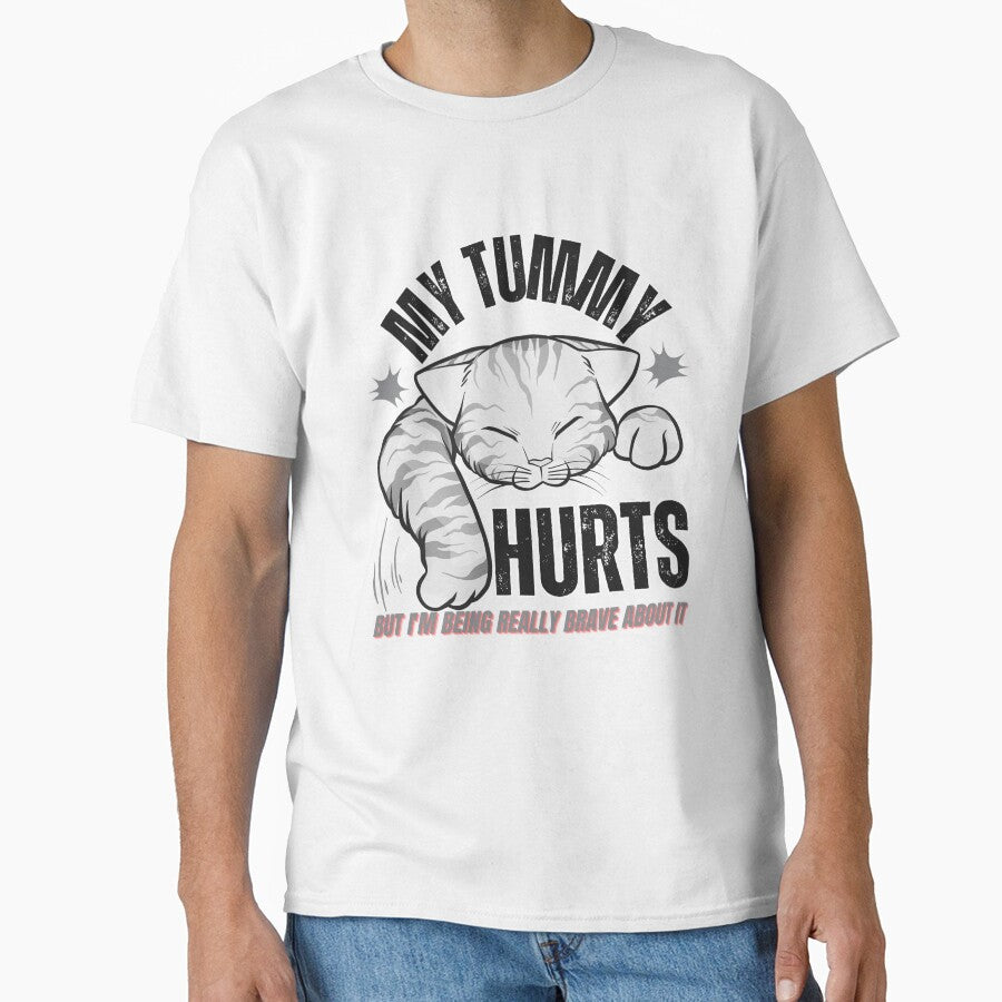 My Tummy Hurts Funny Cat Meme Retro Vintage Cat Lover Kitten by Artsy Aura ⭐⭐⭐⭐⭐