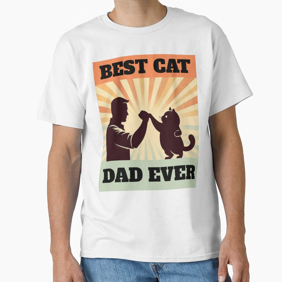 Retro Best Cat dad Ever Fistbump Design by MigNetZ
