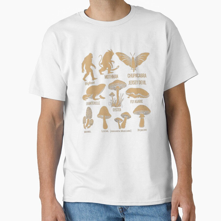 Cryptid and Mushroom Silhouettes - Bigfoot, Mothman, and Mushrooms by love3617
