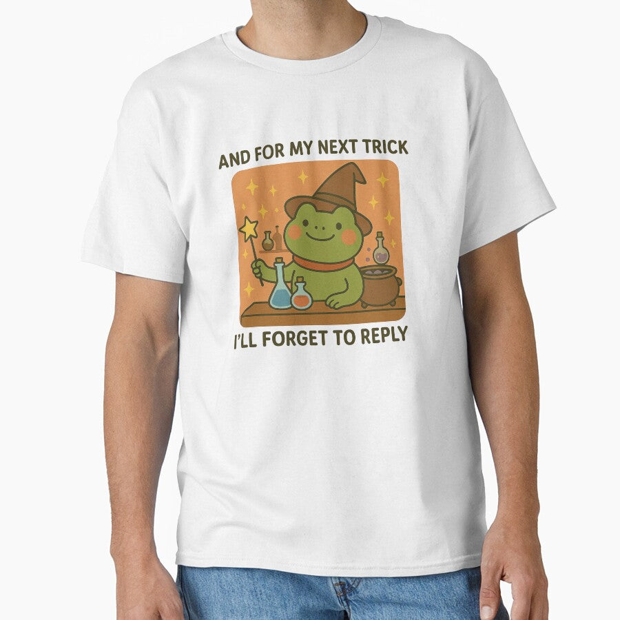 Cute Wizard Frog “I’ll Forget to Reply” Funny Introvert Meme by Florarts