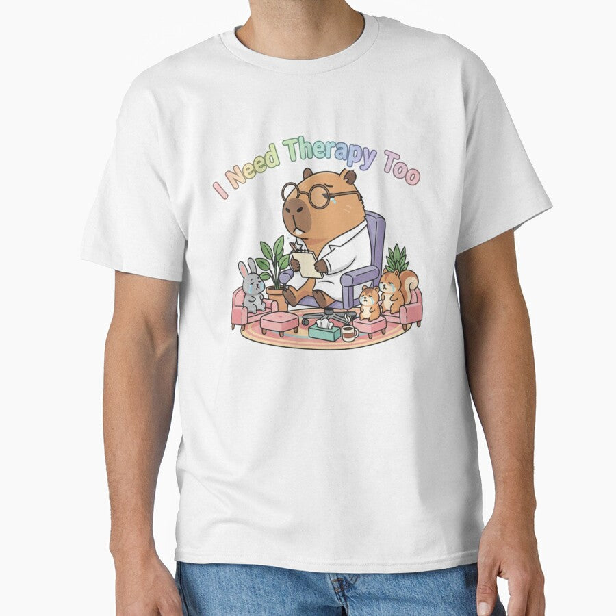 Exhausted Capybara Therapist – Funny Kawaii Animal Meme by FRADEX STORE