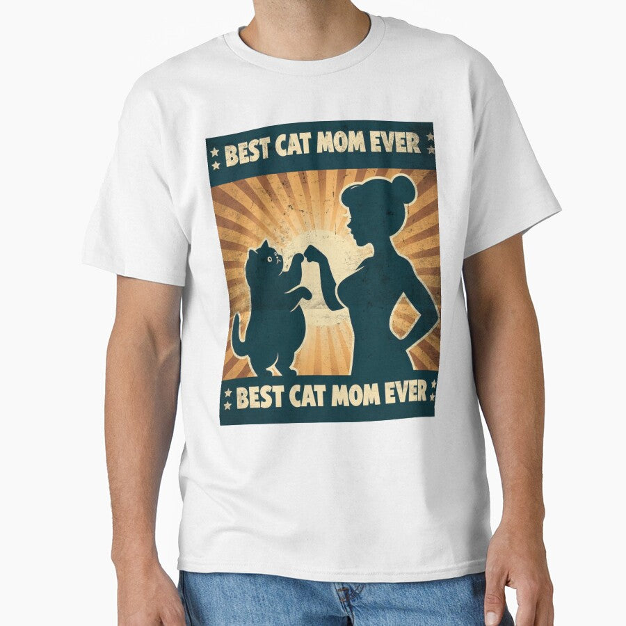 Retro Best Cat Mom Ever Fistbump Design by MigNetZ