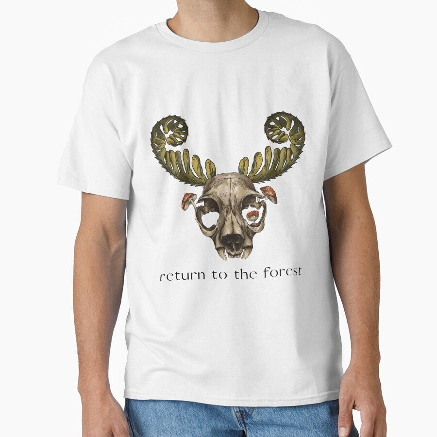 Return to the forest - antler skull mushroom graphic by halesyeahhh