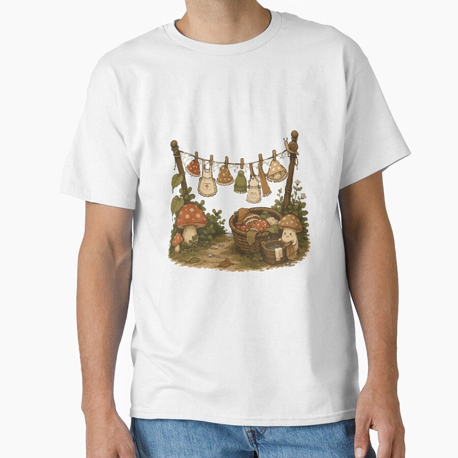 Mushroom Laundry Day Cute Cottagecore Forest by SimplePoDesign