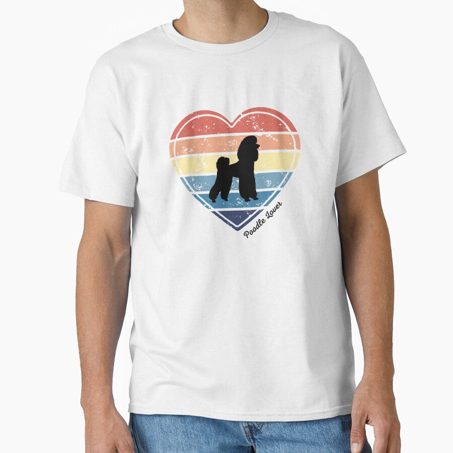 Poodle Lover Retro Sunset Heart by Print-A-Joke