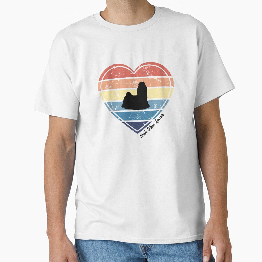 Shih Tzu Lover Retro Sunset Heart by Print-A-Joke