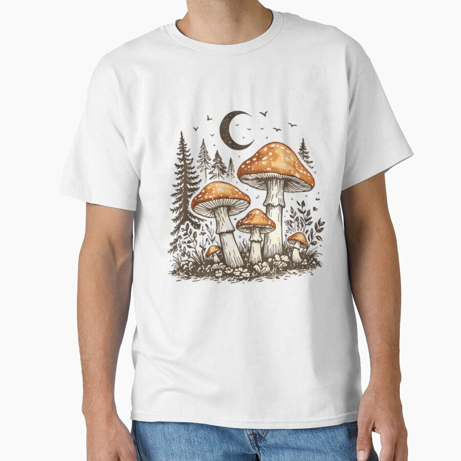 Mystical Forest Mushrooms Under the Moon – Cottagecore Aesthetic Design by FunForgeStudio