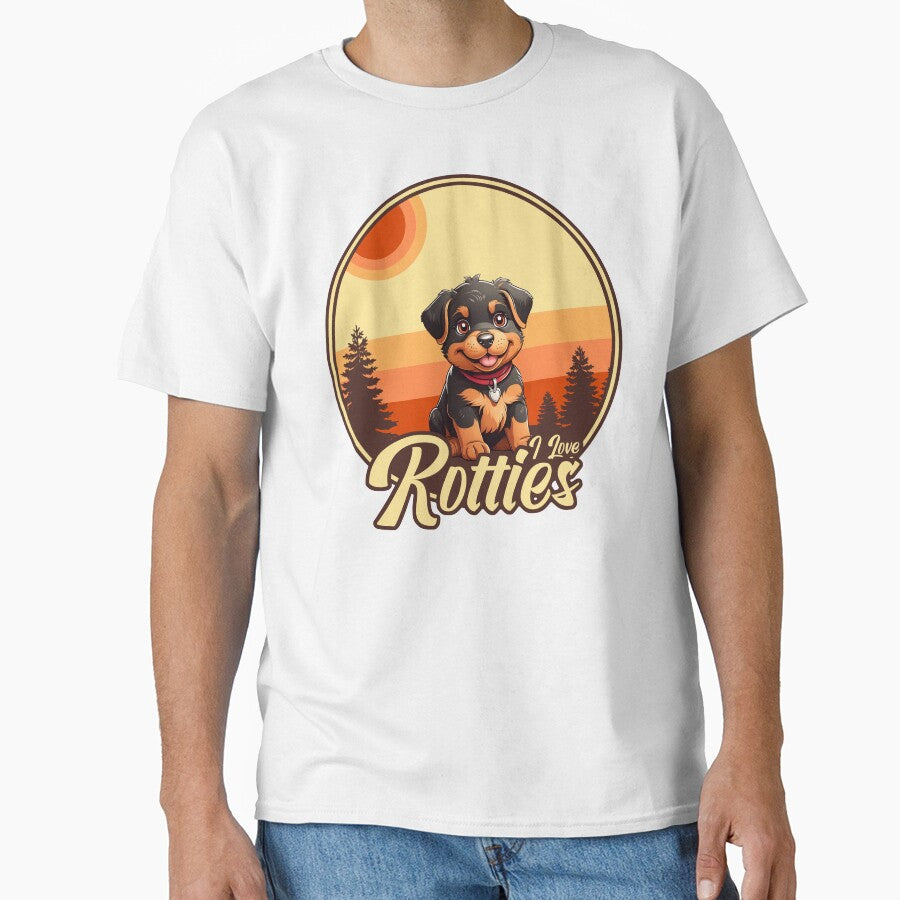 I Love Rotties - Vintage Sunset Design - Rottweiler Lover by brindled