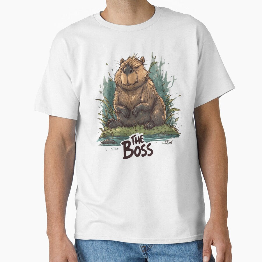 Chill Capybara “The Boss” – Wholesome Funny Capybara Meme Design by KZurHTPC