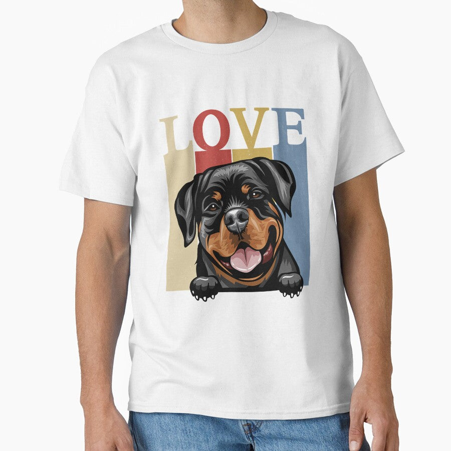 I Love My Rottweiler Vintage Retro Dog Mom Dad Pet Lover by JeffreyShultz