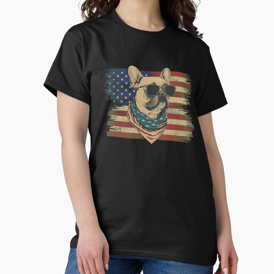 Frenchie Shades Stars Stripes Pup Graphic by SoyLamderma
