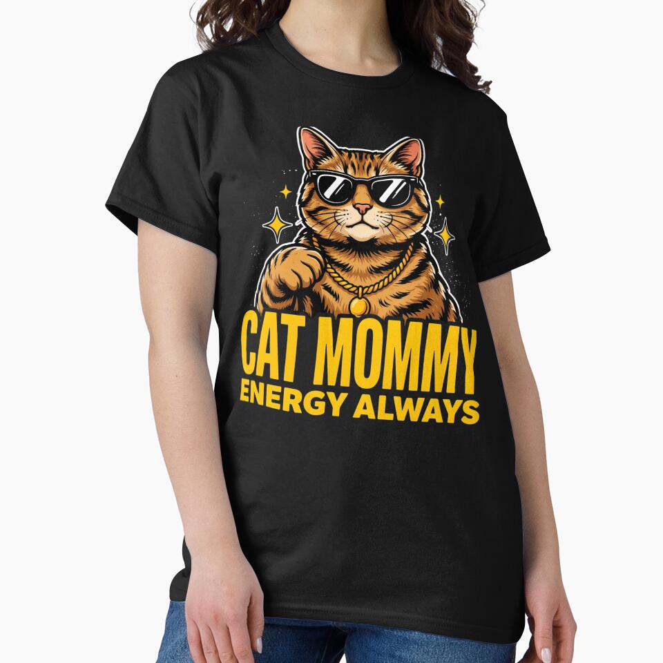 Cat Mommy Energy Always Funny Cat Lover Design by BHMARTS