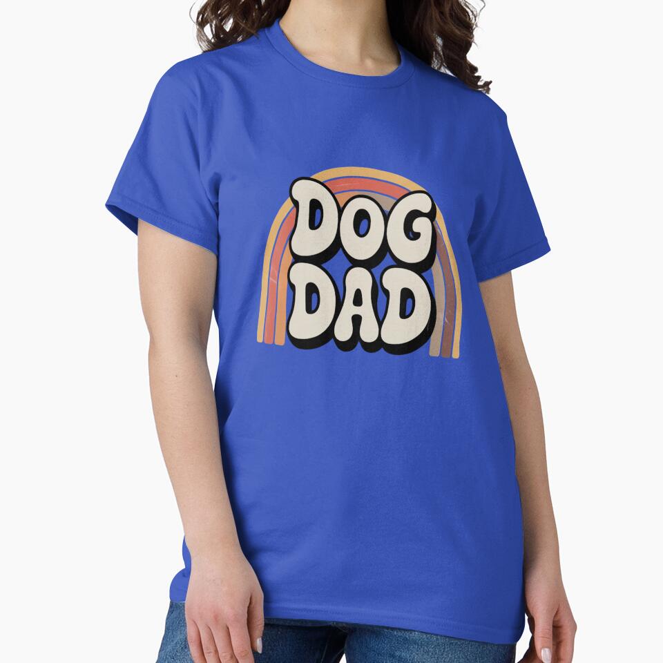 Dog Dad Retro Rainbow 70s Design by stickercuffs