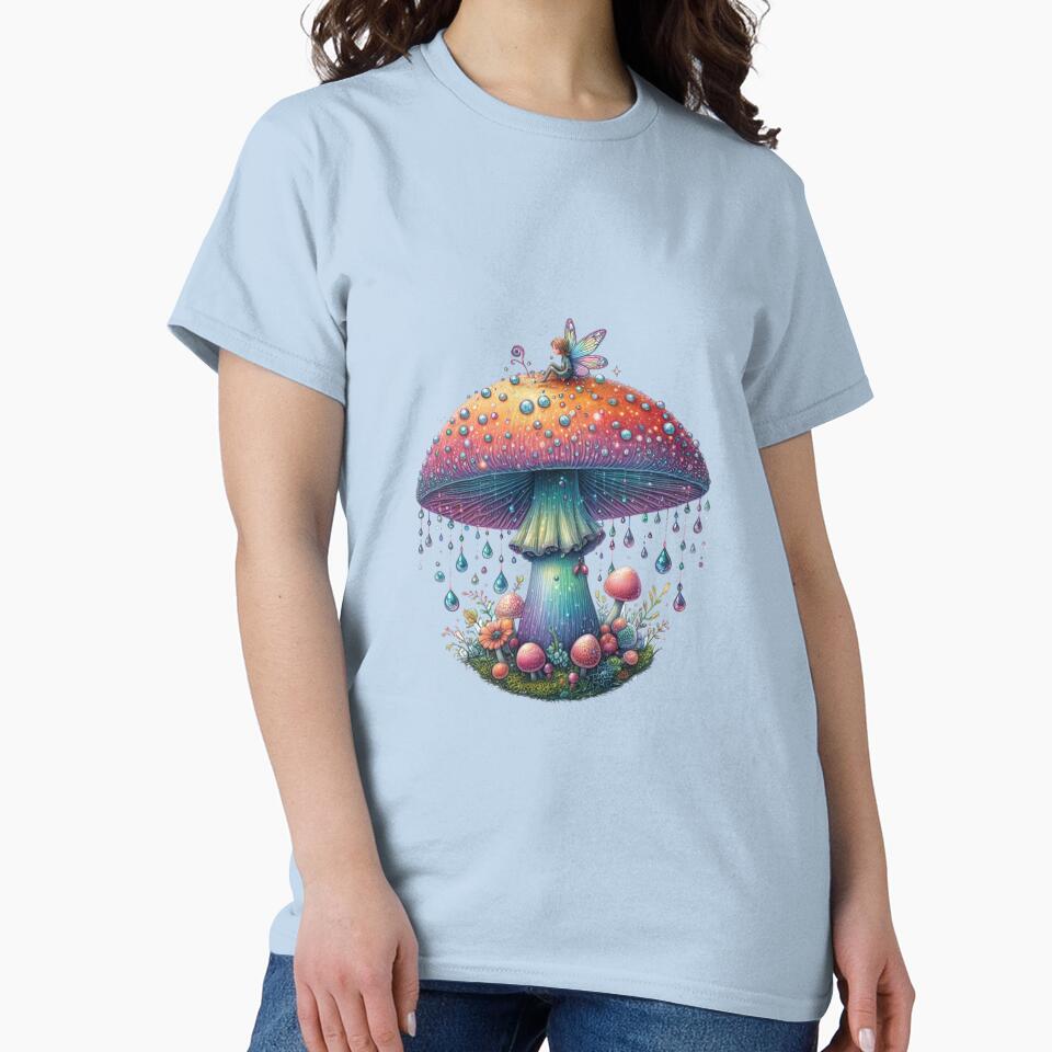 Magical Fairy Mushroom with Crystal Drops by NerdiPop