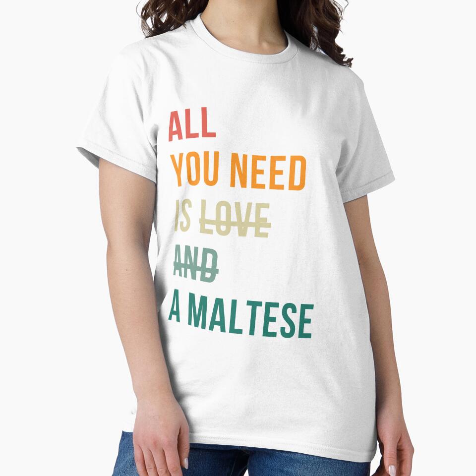 Retro all you need is love and a Maltese dog breed design by 29Bumblebee