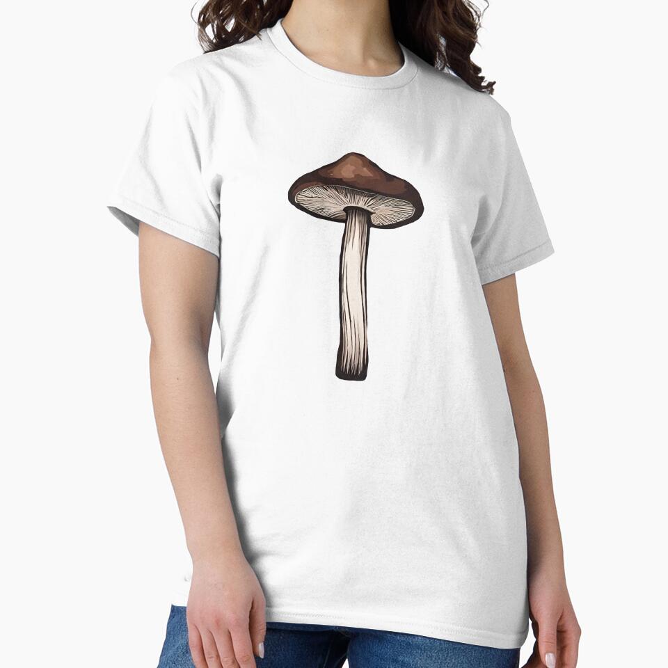 Cocoa Brown Mushroom Watercolor Magic by EmeraldeaArt