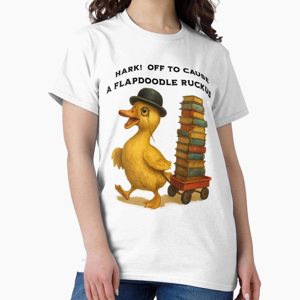 Duck Bowler Hat Shirt Fancy Speaking Animal Flapdoodle Ruckus Tee by rvanderveken