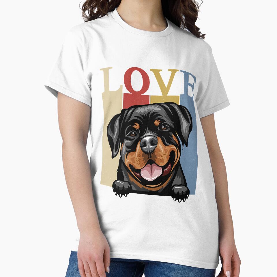 I Love My Rottweiler Vintage Retro Dog Mom Dad Pet Lover by JeffreyShultz