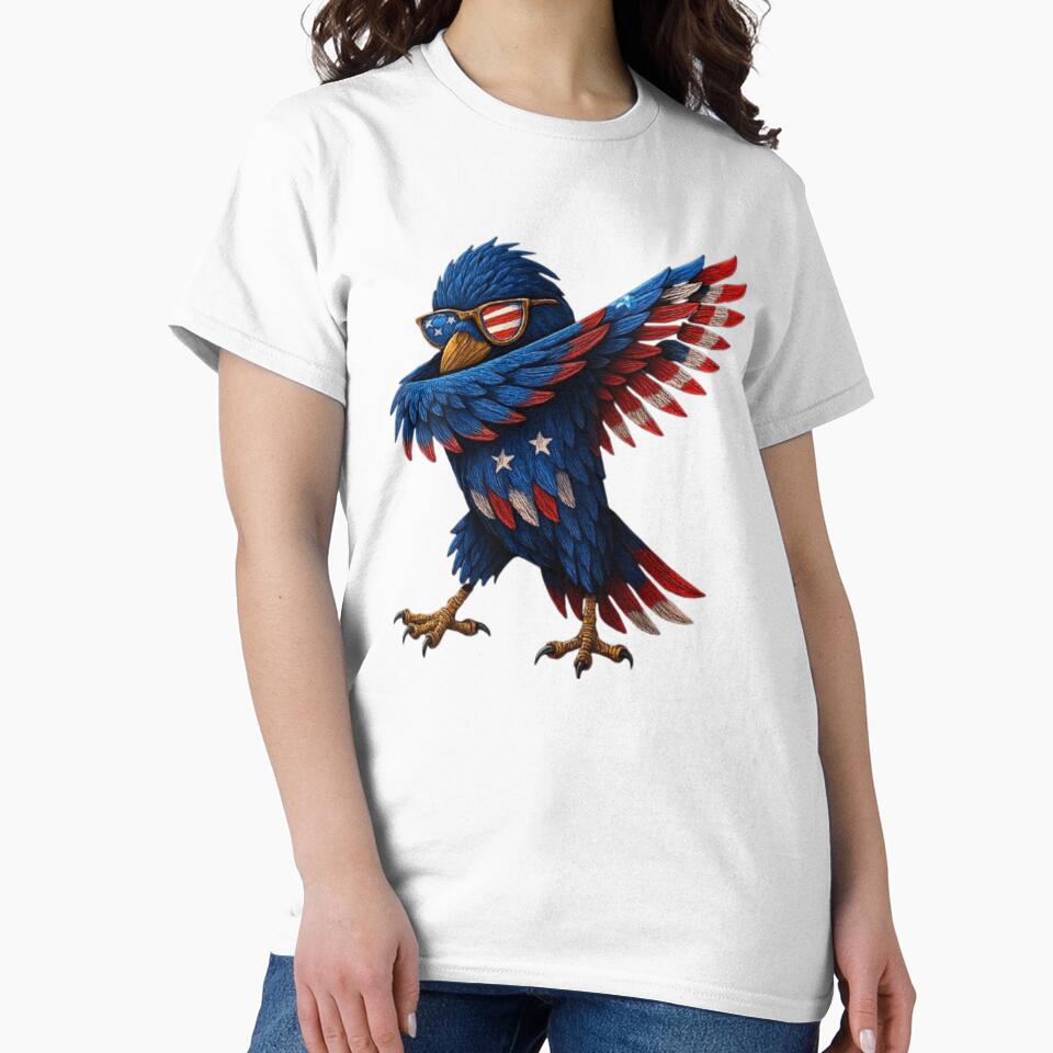 Dabbing American Flag Crow | Patriotic Raven Art | 4th of July Dab Bird Illustration by love3617